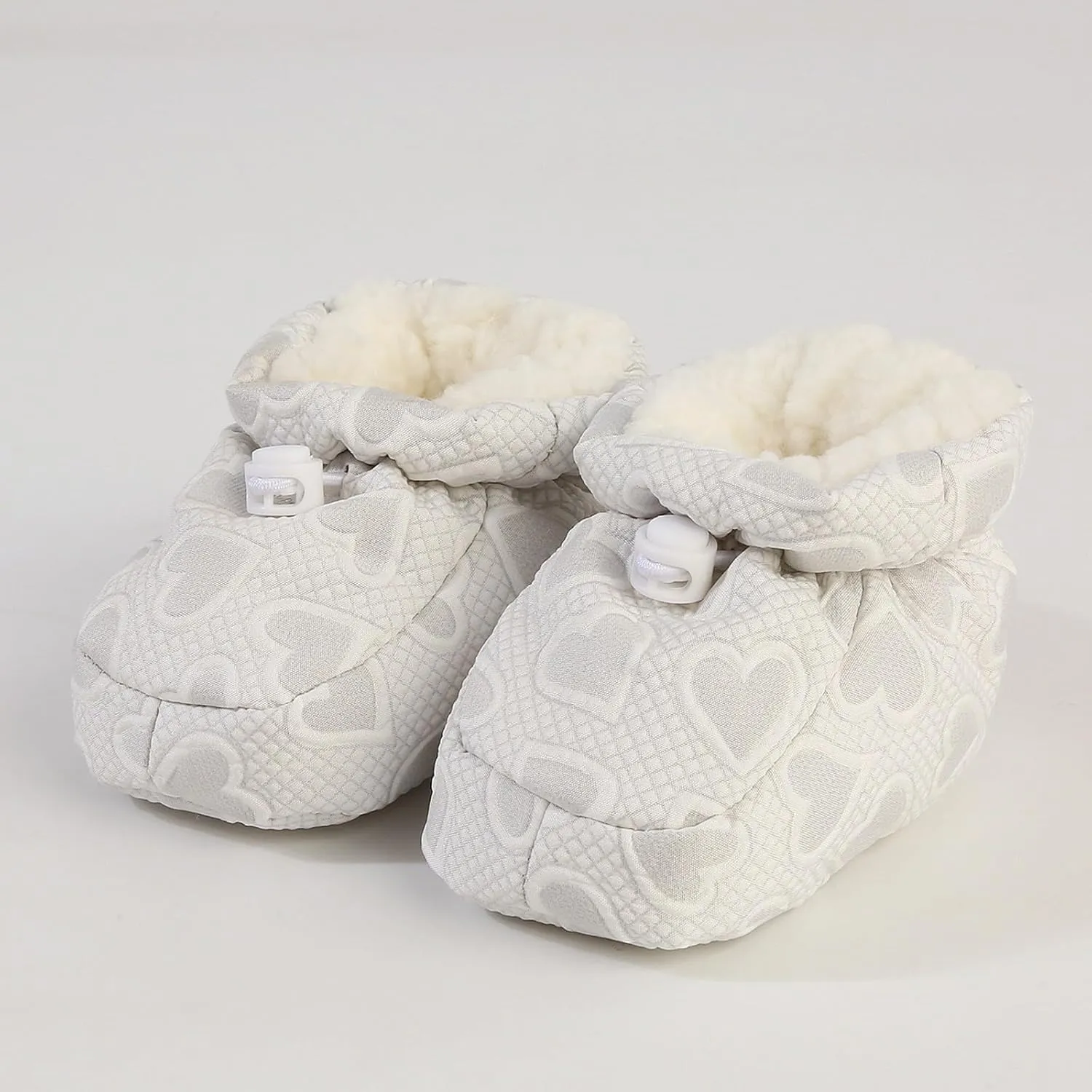 Infant Slippers Cozy Fleece Ankle Booties Stay on Slipper Socks with Grippers First Walkers Slippers Shoes