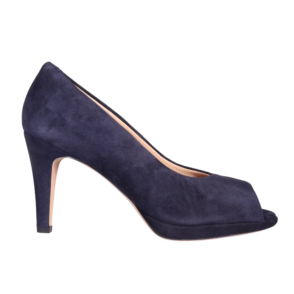 Ladies Elegant Open Toe Court Heel in Blu (MDF60320)