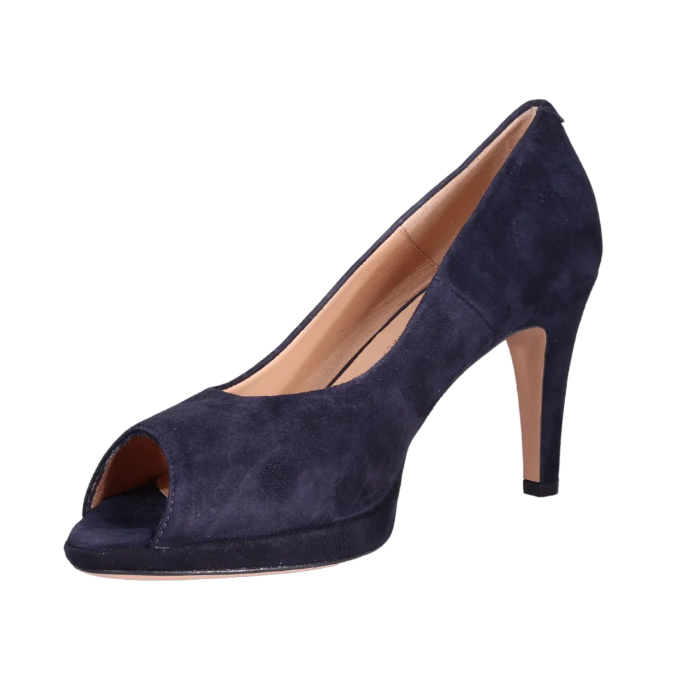 Ladies Elegant Open Toe Court Heel in Blu (MDF60320)