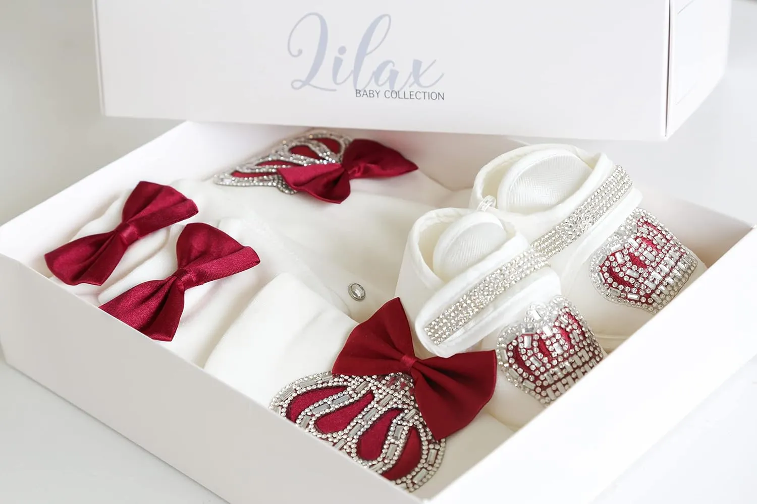 Lilax Baby Boy Newborn Crown Jewels Layette 4 Piece Gift Set
