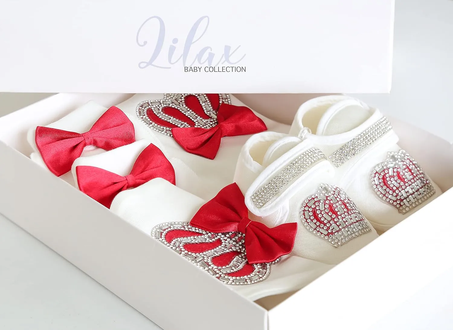 Lilax Baby Boy Newborn Crown Jewels Layette 4 Piece Gift Set