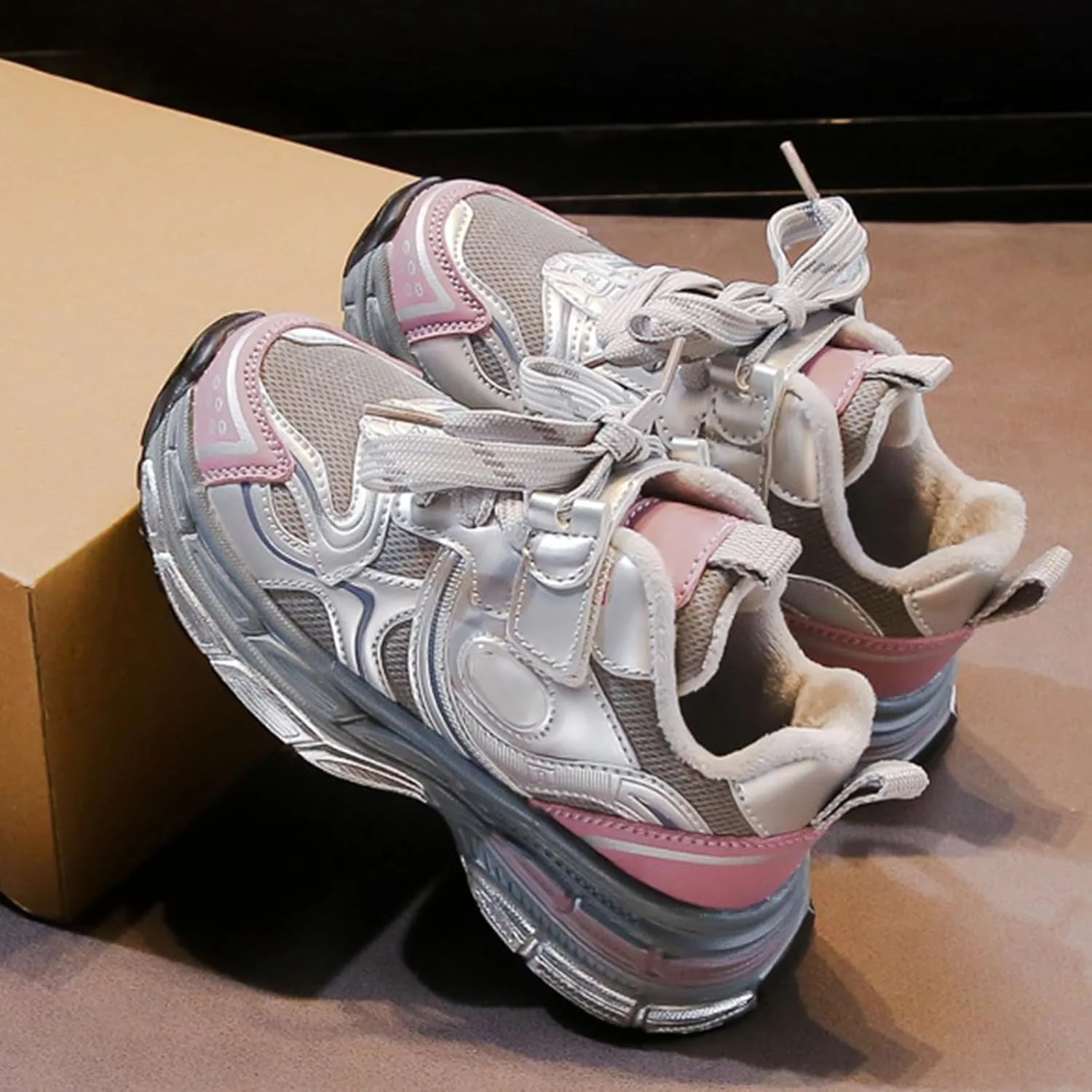 Little/Big Kids Chunky Running Shoes Comfortable Walking Sneakers Fashion Casual Athletic Workout Shoes Girls Size 8