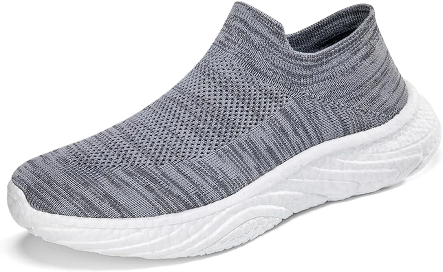 LLTMALL Mesh Jogger Sneakers Breathable Slip On Athletic Running Sock Shoes