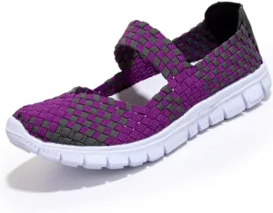 Loafers for Women Comfort Walking Shoes Comfort Walking Boat Shoe Lightweight Penny Loafers Slip on Work Flats Comfortable Loafer Casual Round Toe Moccasins Wild Driving Flat 2025 Purple