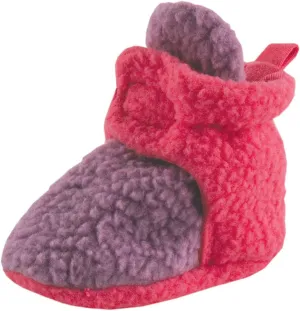 Luvable Friends Scooties Fleece Booties, Purple Newborn