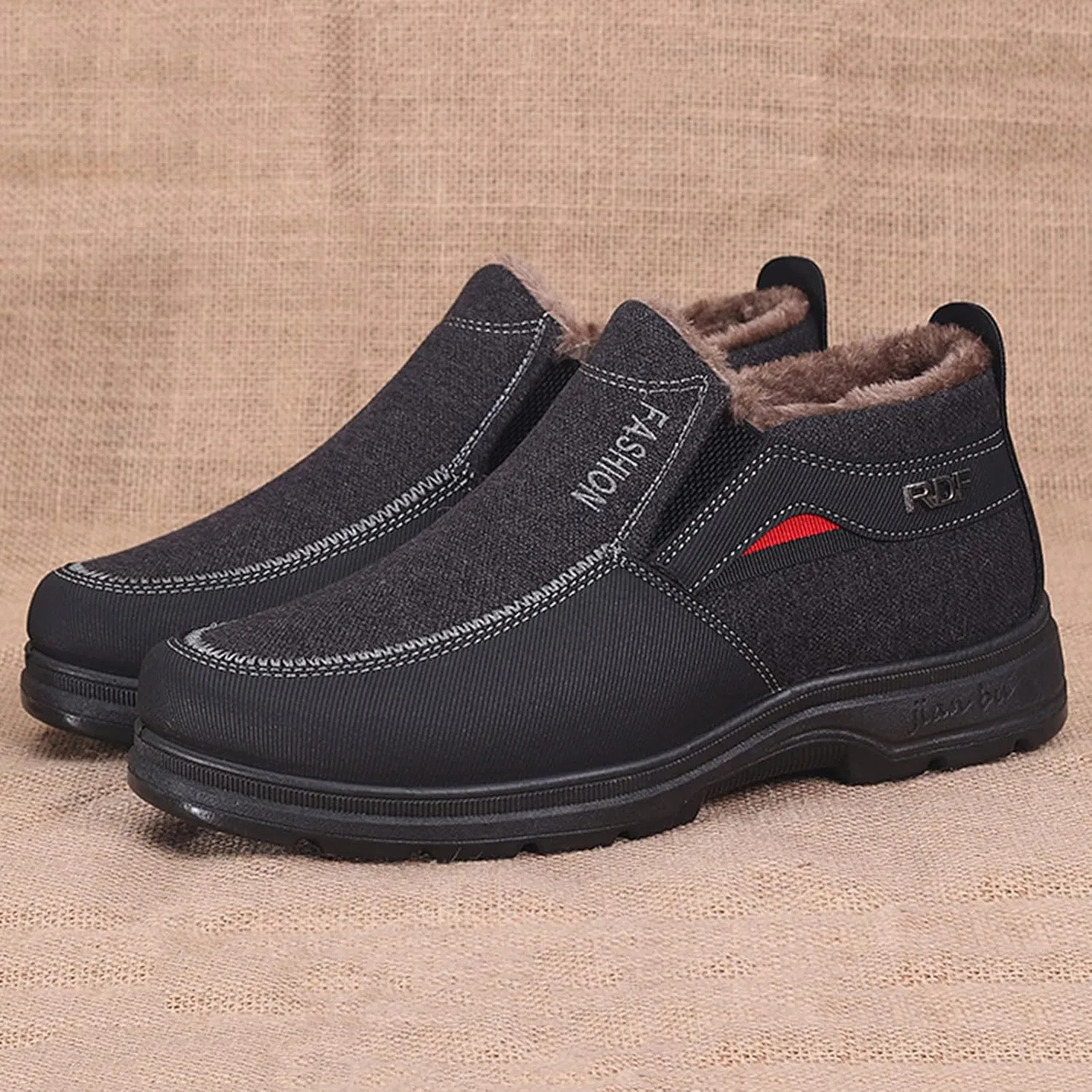 Mens Winter Boots, Waterproof Insulated Fur Boots Insulated Duck Shoes Lightweight Hiking Boot Womens Winter Shoes