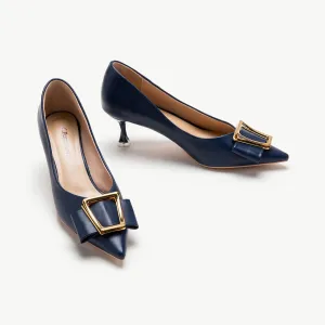 Metal Tie Pumps (Olivia) Navy