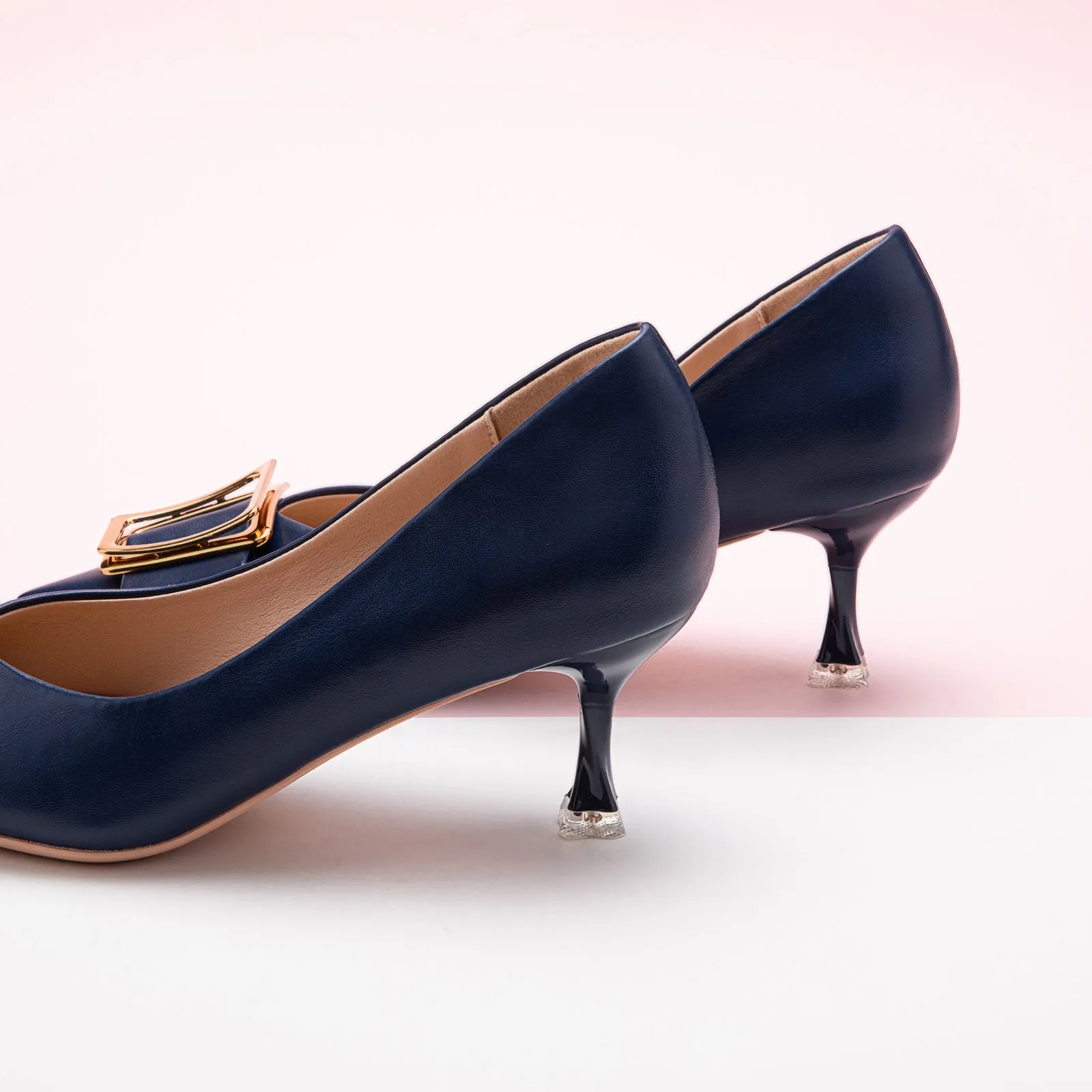 Metal Tie Pumps (Olivia) Navy