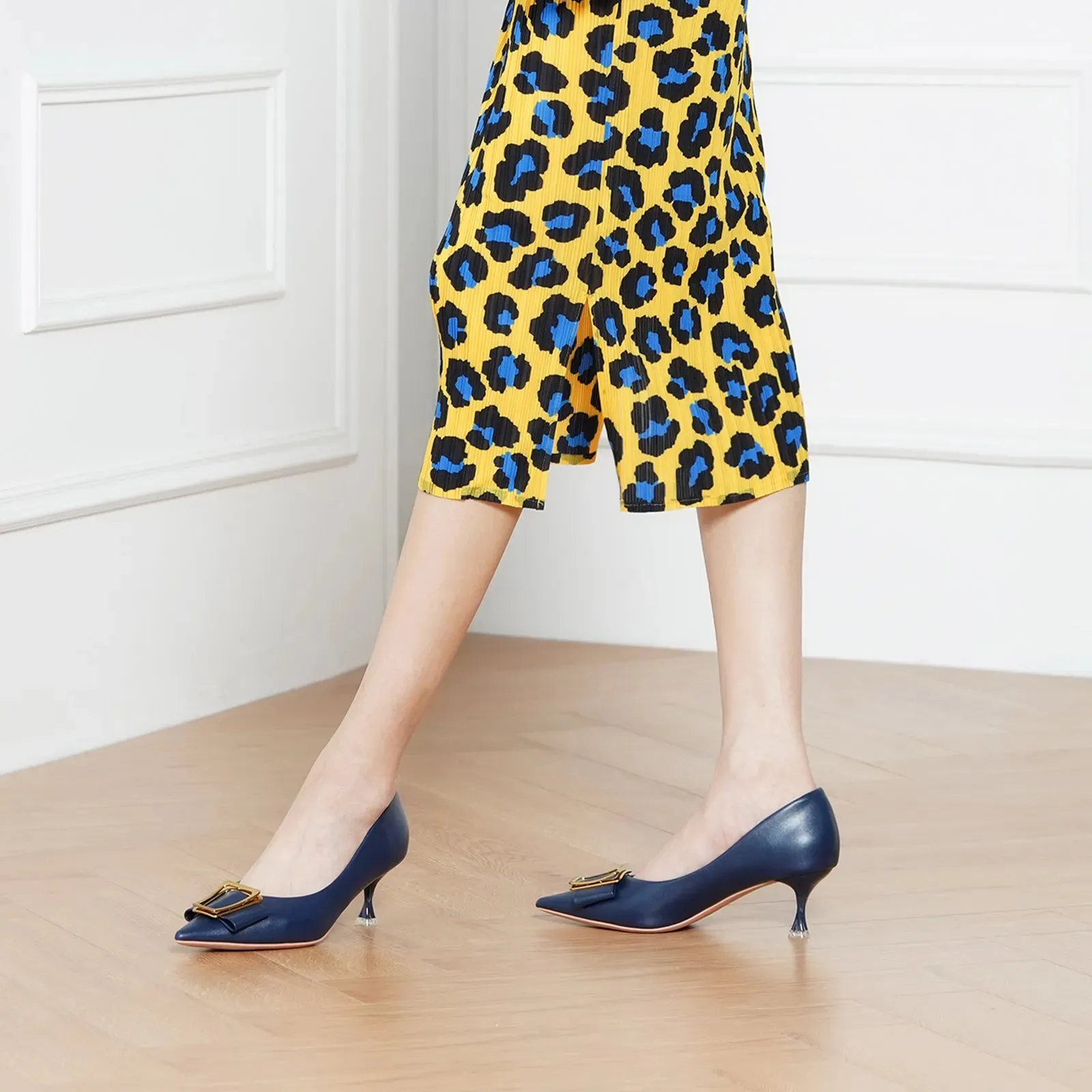 Metal Tie Pumps (Olivia) Navy
