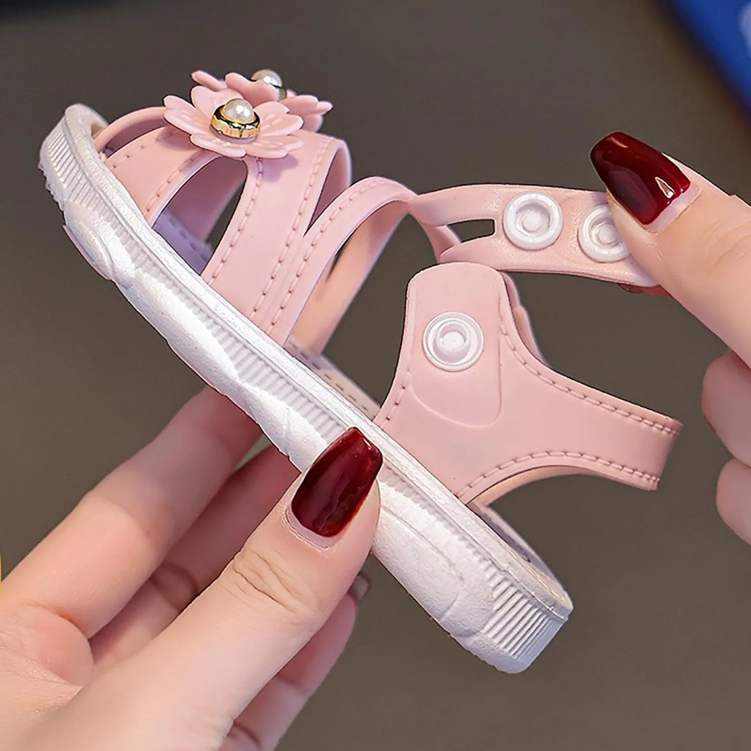 Newborn Baby Girl Cute Sandals Toddler Non-Slip Soft Rubber Sole Sandals Closed-Toe First alkers Prewalkers Shoes