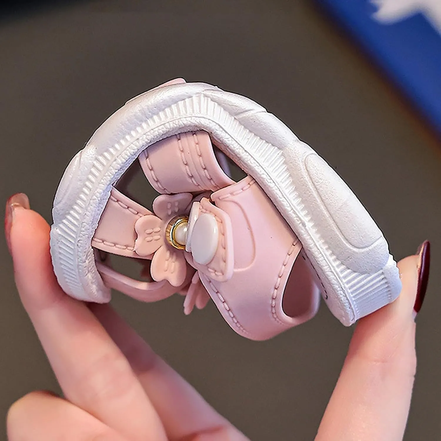 Newborn Baby Girl Cute Sandals Toddler Non-Slip Soft Rubber Sole Sandals Closed-Toe First alkers Prewalkers Shoes