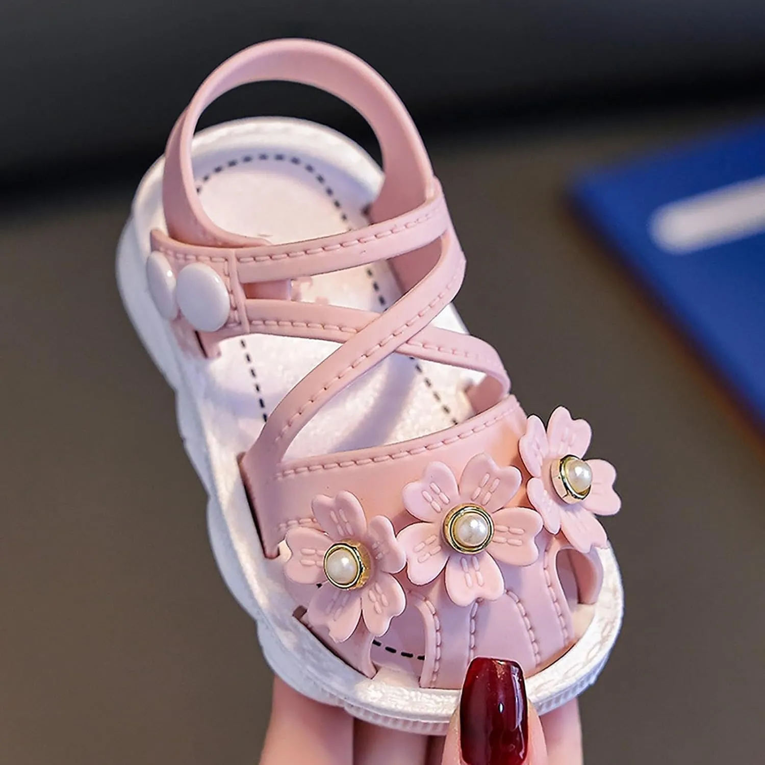 Newborn Baby Girl Cute Sandals Toddler Non-Slip Soft Rubber Sole Sandals Closed-Toe First alkers Prewalkers Shoes