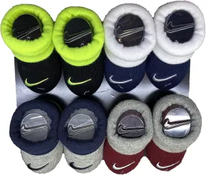 Nike Baby Boy's Booties 4-Pack (Infant/Toddler/Little Kid) Black 0-6 Months