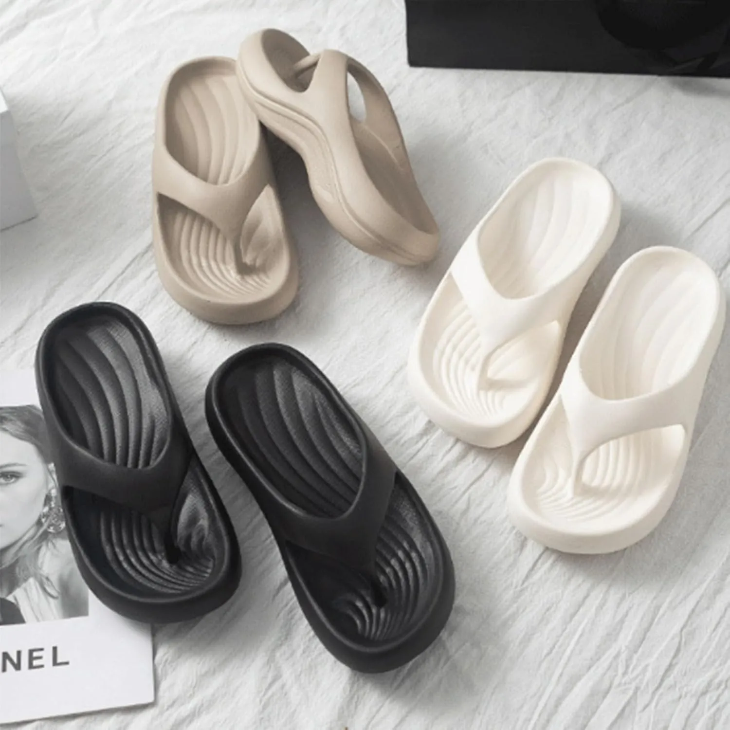 Pillow Arch Support Flip Flops For Women, Non-Slip Platform Cloud Orthopedic Sandals, Ultra Soft Summer Flip Flops