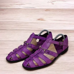 Purple Handmade Sandals for a Stylish Summer Look