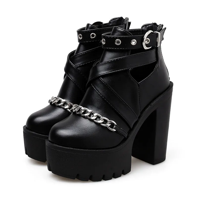 Raine Vale - Gothic High-Heeled Boots for Women by The Nevermore