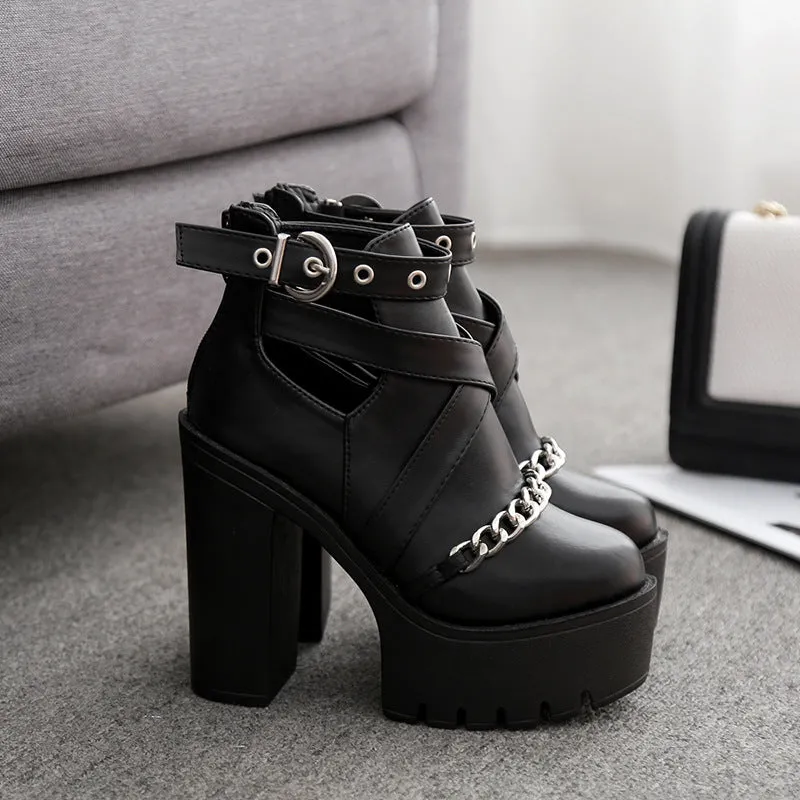 Raine Vale - Gothic High-Heeled Boots for Women by The Nevermore