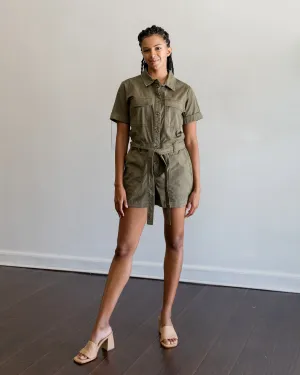 Sanctuary Eli Surplus Romper in Burnt Olive