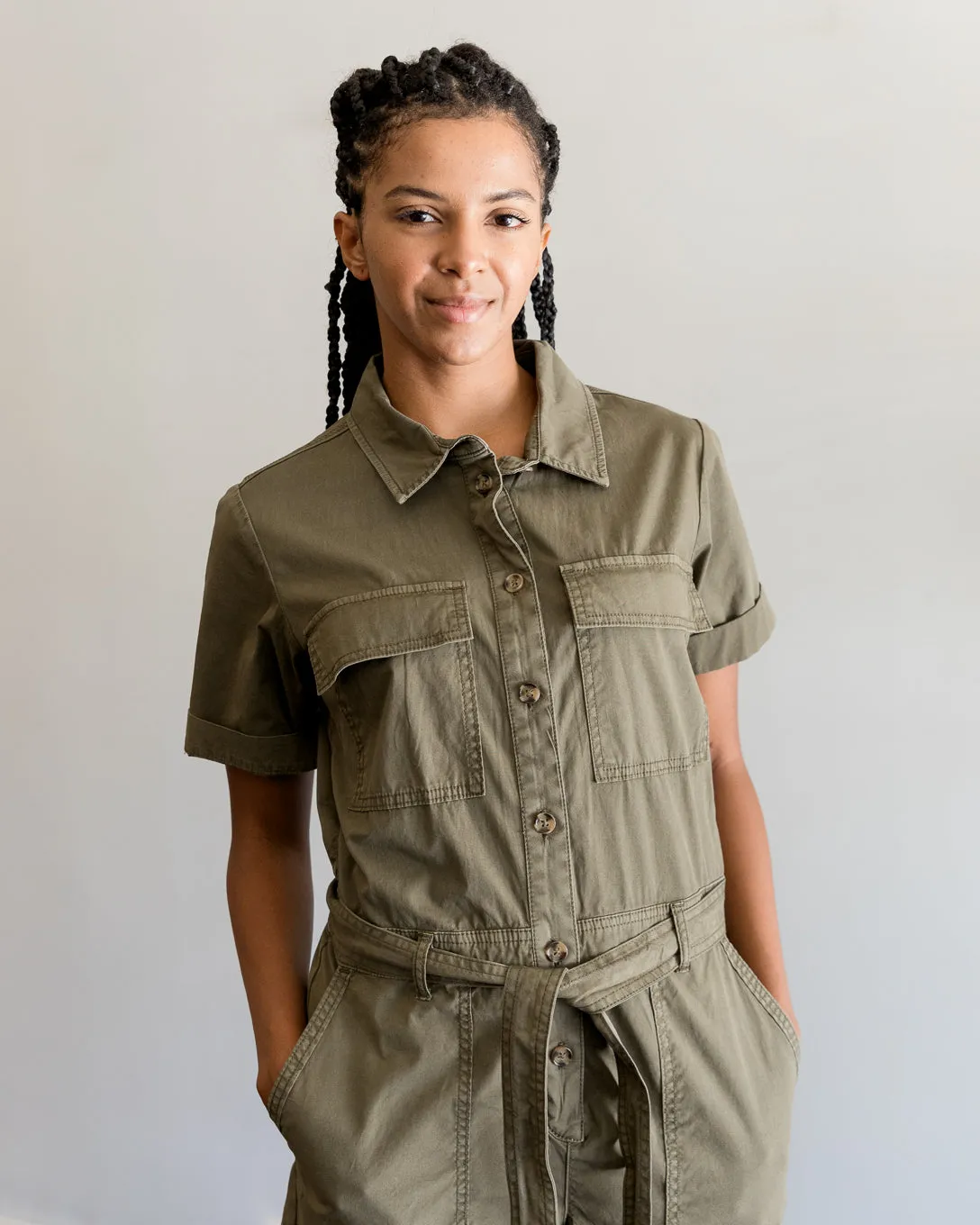 Sanctuary Eli Surplus Romper in Burnt Olive