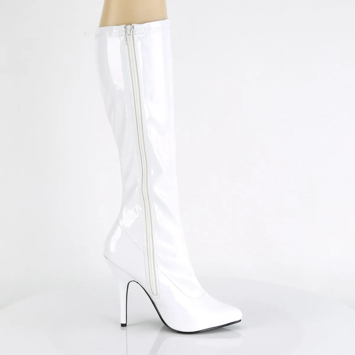 SEDUCE-2000 Pleaser White Sexy Single Sole Shoes (Fetish Footwear)