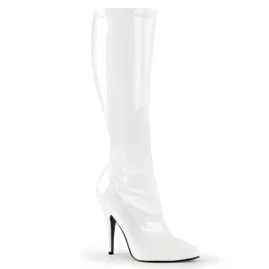 SEDUCE-2000 Pleaser White Sexy Single Sole Shoes (Fetish Footwear)