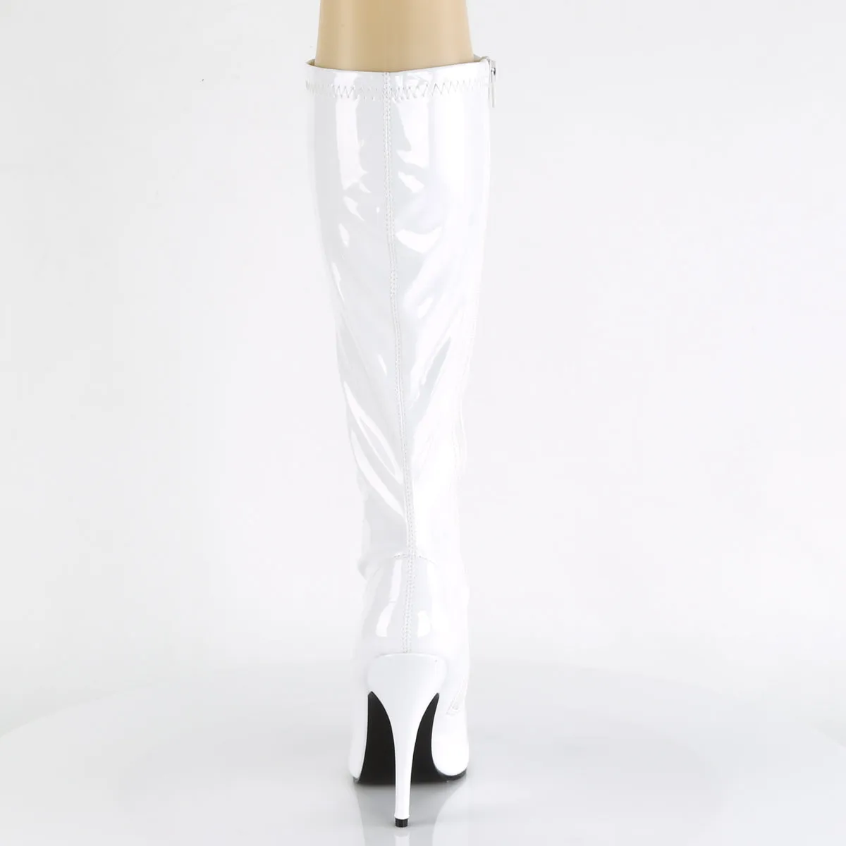 SEDUCE-2000 Pleaser White Sexy Single Sole Shoes (Fetish Footwear)