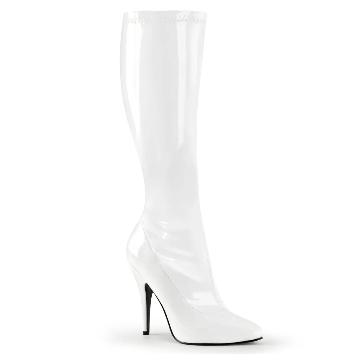 SEDUCE-2000 Pleaser White Sexy Single Sole Shoes (Fetish Footwear)