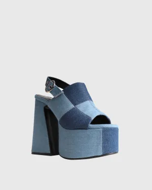 Sely Colorblock Slingback Platform Sandals