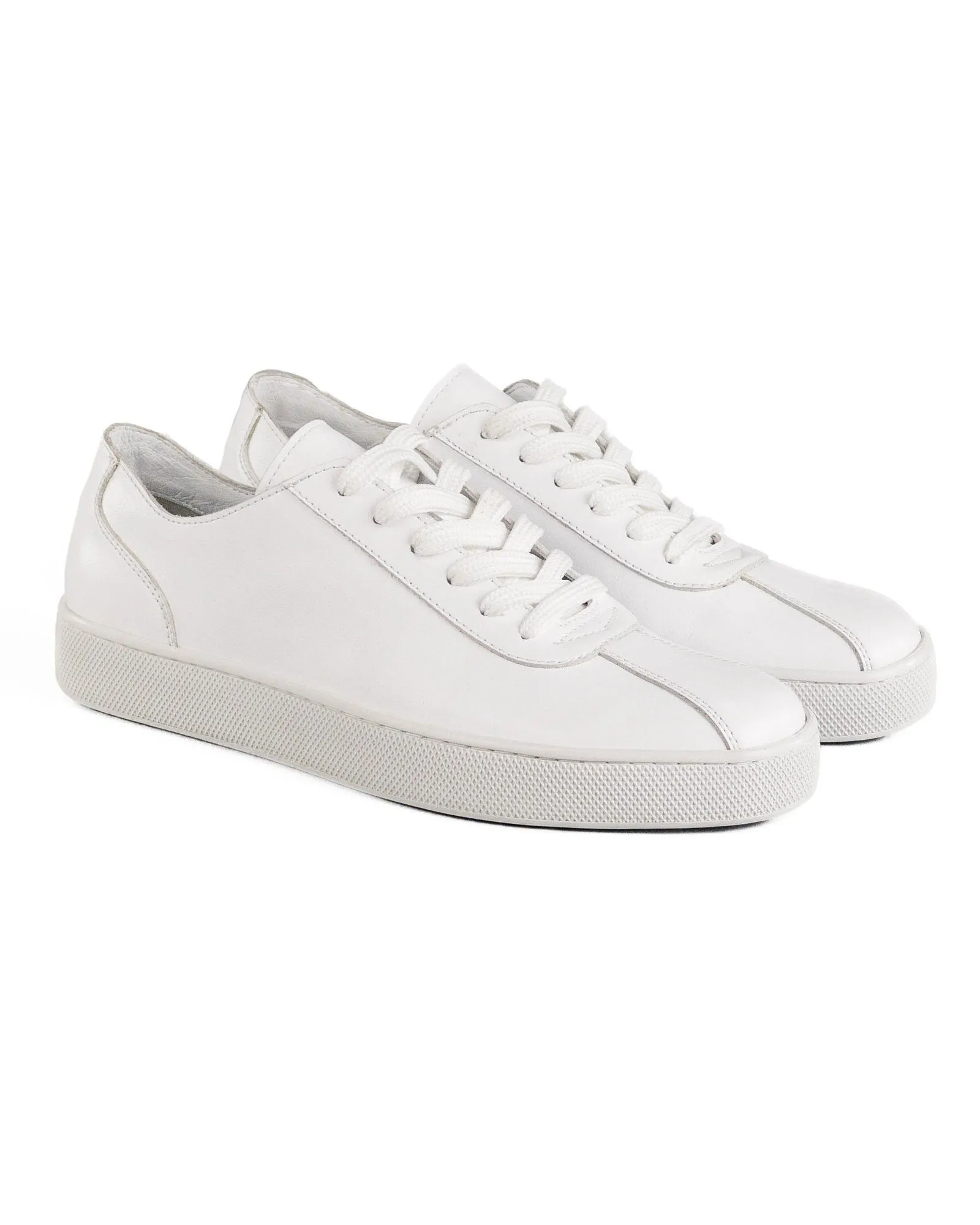 T-Scrambler White Genuine Leather Men's Sports Sneaker