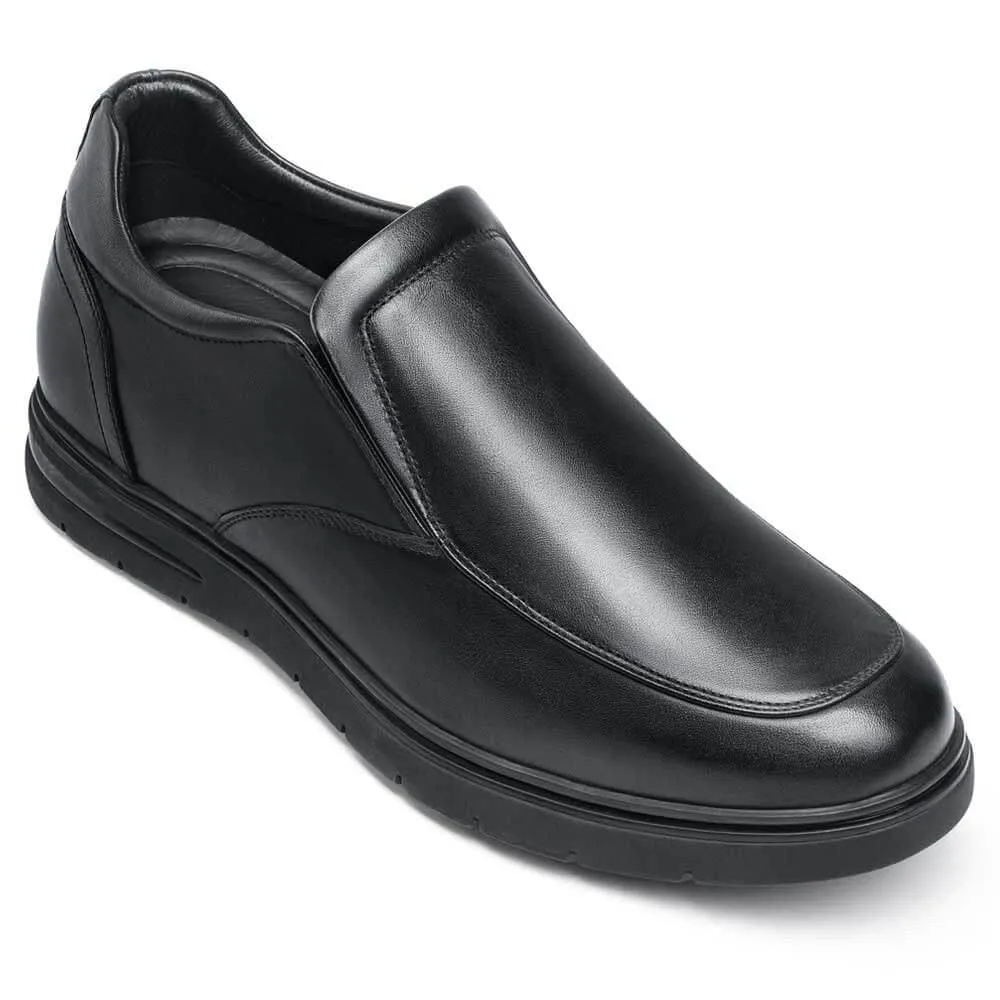 This item only ships to the United States - 6 CM / 2.36 Inches CMR CHAMARIPA Men's Elevator Loafers: Enhance Your Height with Black Leather Casual Loafers