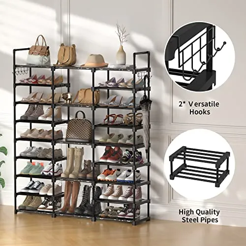 TIMEBAL 9 Tiers Shoe Rack Storage Organizer Shoe Shelf Organizer for Entryway Holds 50-55 Pairs Shoe and Boots, Stackable Shoe Cabinet Shoe Rack Organizer Large Shoe Shelf for Closet Bedroom Hallway