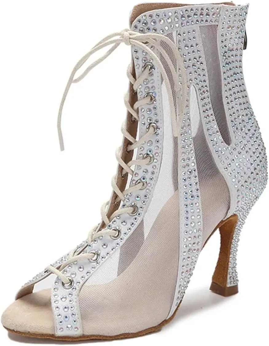 Women's Sexy Latin Dance Boots - Salsa Jazz Tango Pole Dance High Heels, 5CM/2Inch Heel Height