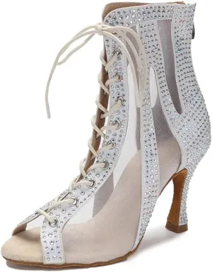 Women's Sexy Latin Dance Boots - Salsa Jazz Tango Pole Dance High Heels, 5CM/2Inch Heel Height