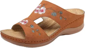Womens Slippers Comfortable Casual Dressy Wedge Sandals Open Toe Slip On Slingback Summer Walking Shoes for Women Oceanside Beach Walking Shoes for Summer Outdoor