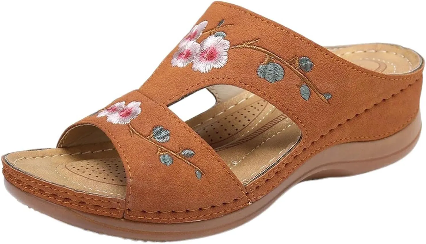 Womens Slippers Comfortable Casual Dressy Wedge Sandals Open Toe Slip On Slingback Summer Walking Shoes for Women Oceanside Beach Walking Shoes for Summer Outdoor