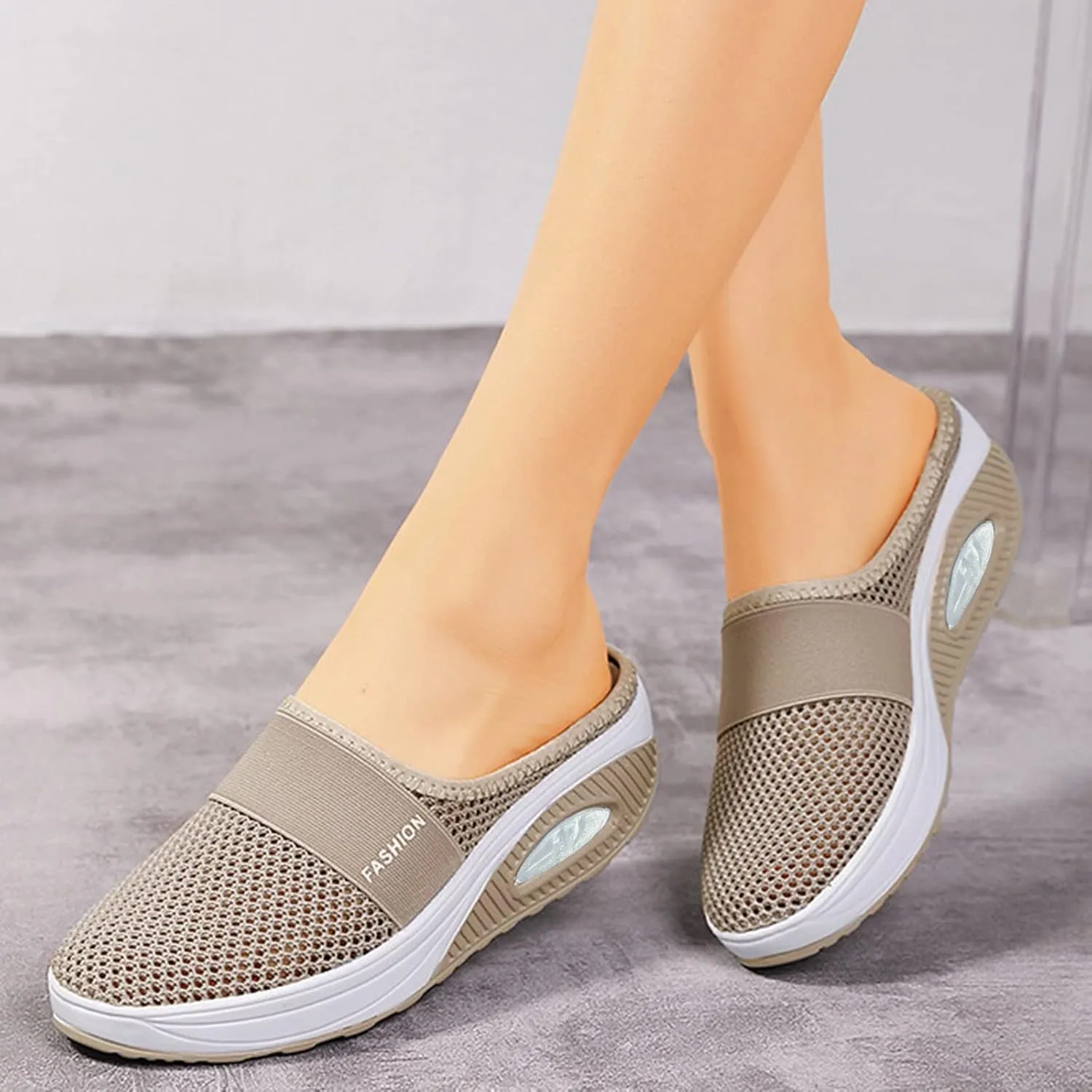 Womens Walking Shoes Sock Casual Ladies Fashion Sneakers Comfortable Slip On Air Cushion Platform Dressy Sneakers
