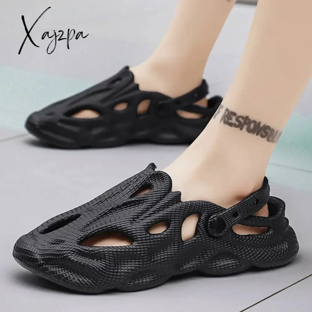 Xajzpa - Summer Men Slippers Comfortable Platform Outdoor Sandals Clogs Beach Slippers Flip Flops Male Indoor Home Slides Bathroom Shoes
