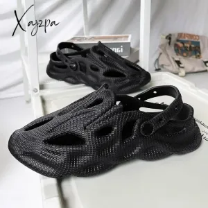 Xajzpa - Summer Men Slippers Comfortable Platform Outdoor Sandals Clogs Beach Slippers Flip Flops Male Indoor Home Slides Bathroom Shoes
